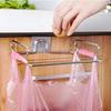1pc Garbage Bags Holder Kitchen Trash Rack Cabinet Door Stainless Steel Closet Garbage Storage Holder Hanging Trash Can