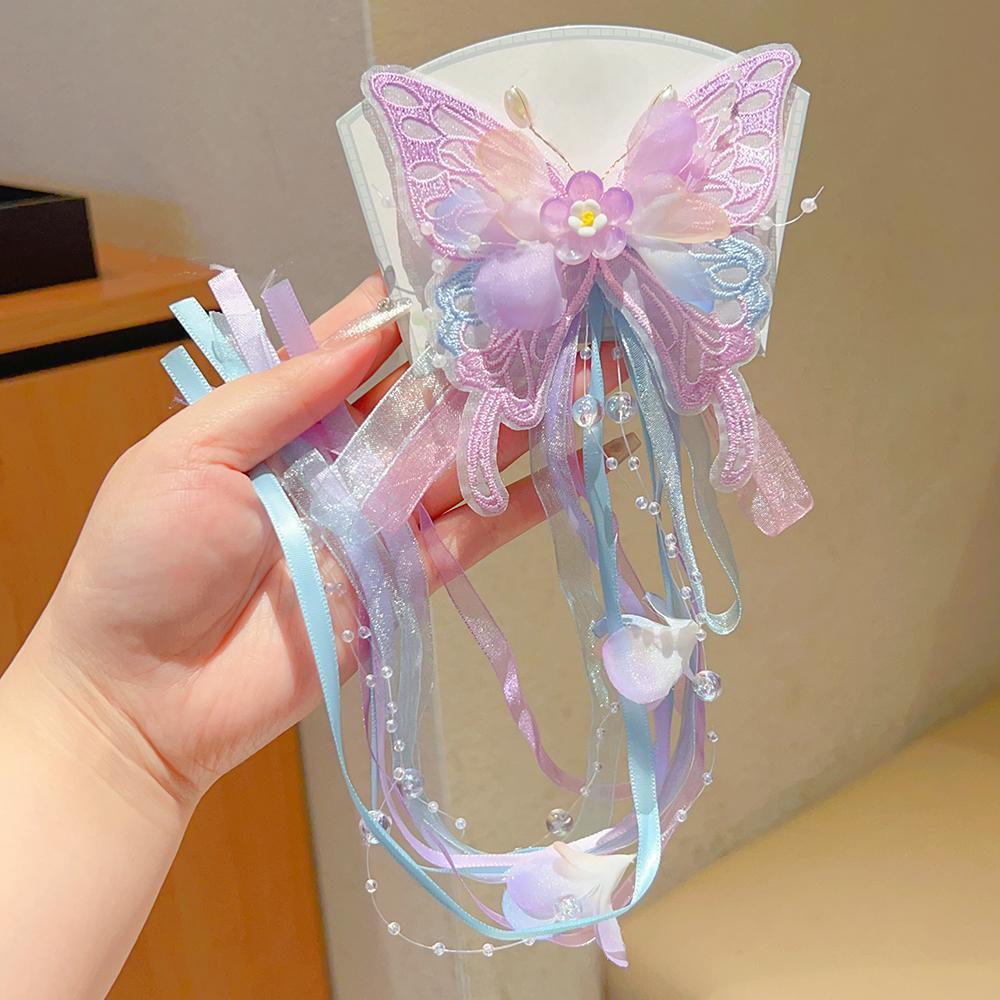 Mid-Autumn Hanfu Fairy Hair Clip - Women's & Children's Ancient Style Floral Tassel, Sweet Accessory for Girls