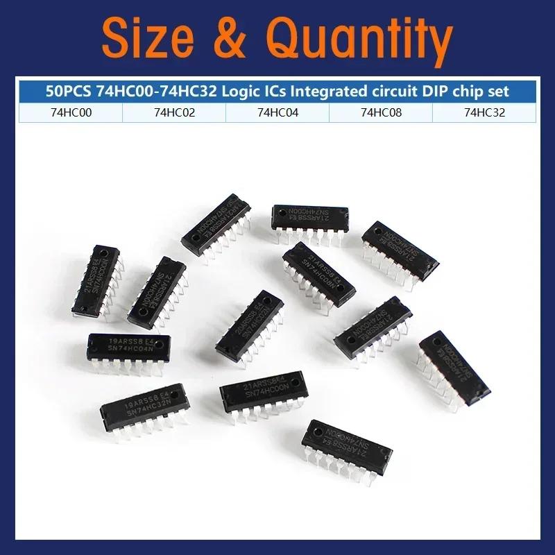 30/50PCS 74HC Integrated Circuit Logic IC DIP DIY Assortment Kit  5 Values and 30 values IC Chip DIP Register Driver Kit