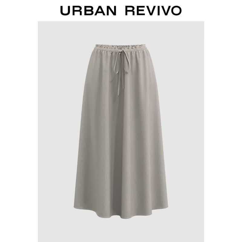 UR 2025 Spring Women s Oversized Lace Patchwork Mid-Length Skirt XS-S
