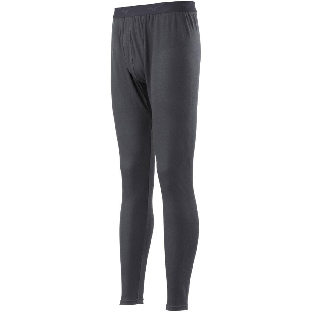 Mizuno Breath Thermo Medium Thickness for Long Tights Size L Medium Underwear, Heat-Generating Innerwear, Active, (Front Opening), Men's, Black,