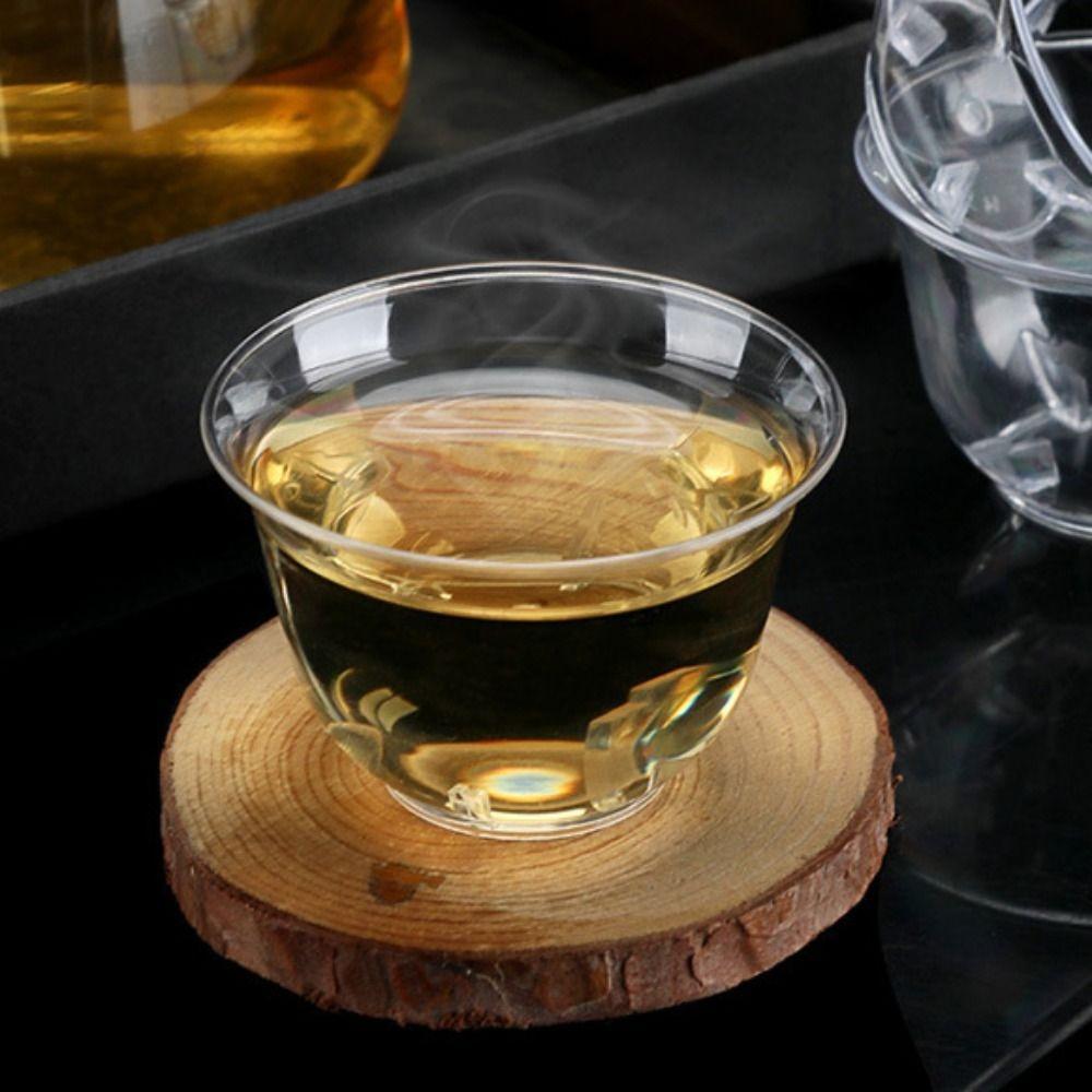 40pcs Disposable Shot Cup 60ml Kung Fu Tea Cup Mini Clear Plastic Tea Cup  Office