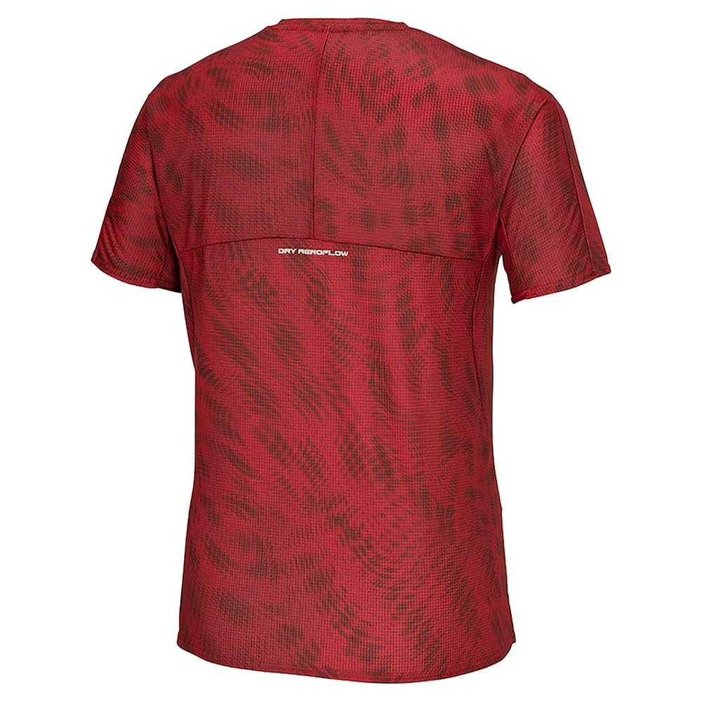Mizuno Dry Aeroflow Short Sleeve Training Highly Breathable and Salsa Size M Men's T-Shirt, Material, Sweat-Wicking Quick-Drying, Red, (32MAB020)