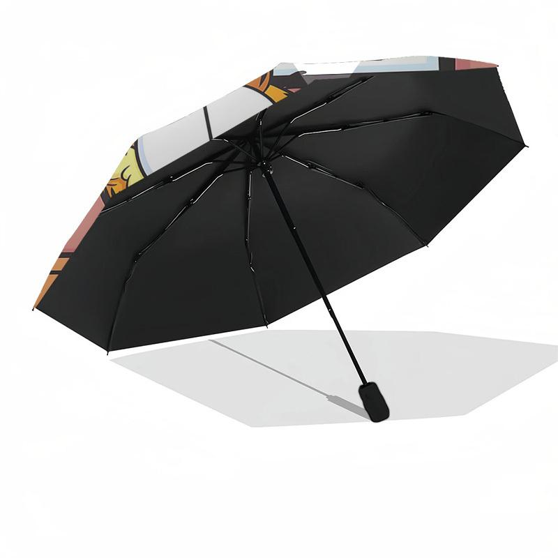 1pc Garfield Outdoor Umbrella with Automatic Opening Mechanism, Foldable Design, 8-Rib Iron Frame - Perfect Gift for Fans, Travelers, Everyday Use.P00