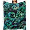 New Zealand M??ori Paua Pattern Koru Design 17 Throw Blanket Picnic Valentine Gift Ideas Sleeping Bag Custom Blankets