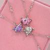 3 Pcs Crystal Heart Planet Pendant Necklace Set for Women Fashion Y2K Zircon Aesthetic Charm Clavicle Chain Party Girl Jewelry