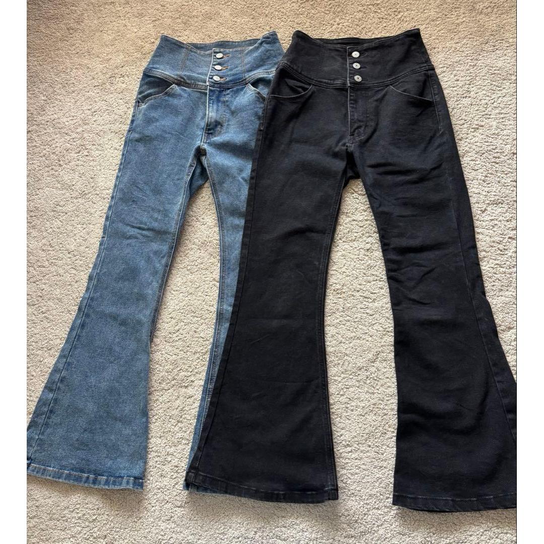 WEGO Flare Denim Pants 2 Piece Set