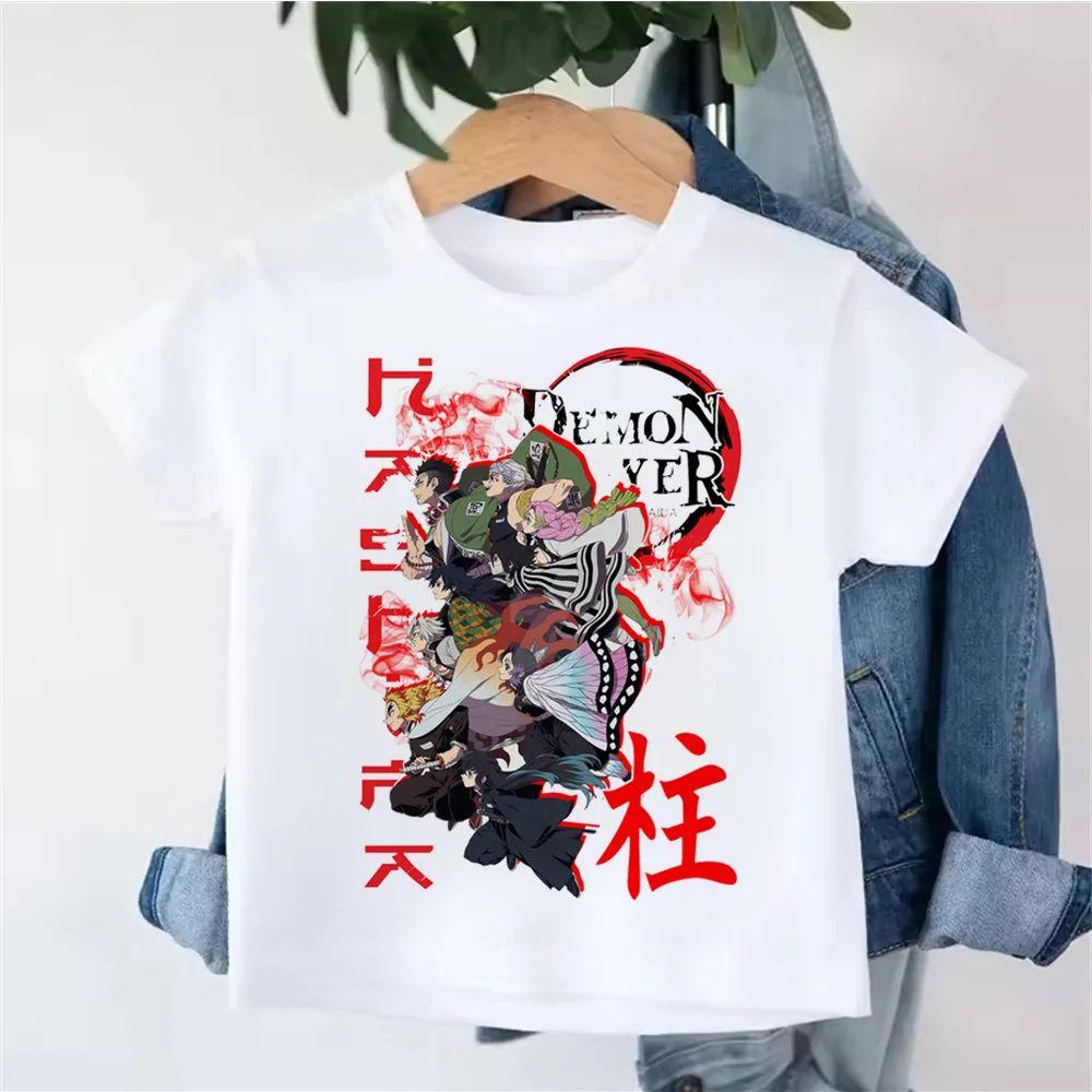 

Cotton Demon Slayer Blade , Short Sleeved Team Members, Fashionable and Casual Children s T-shirt 110