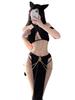 Women Sexy Lingerie Nun Uniform Cosplay Role Play Costumes Halloween Stage Outfit High Neck Flare Sleeve Dress with Headscarf