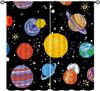 Solar System Window Curtains, Outer Space Space Astronaut Galaxy Window Treatments for Kids Boys Girls Bedroom Living Room