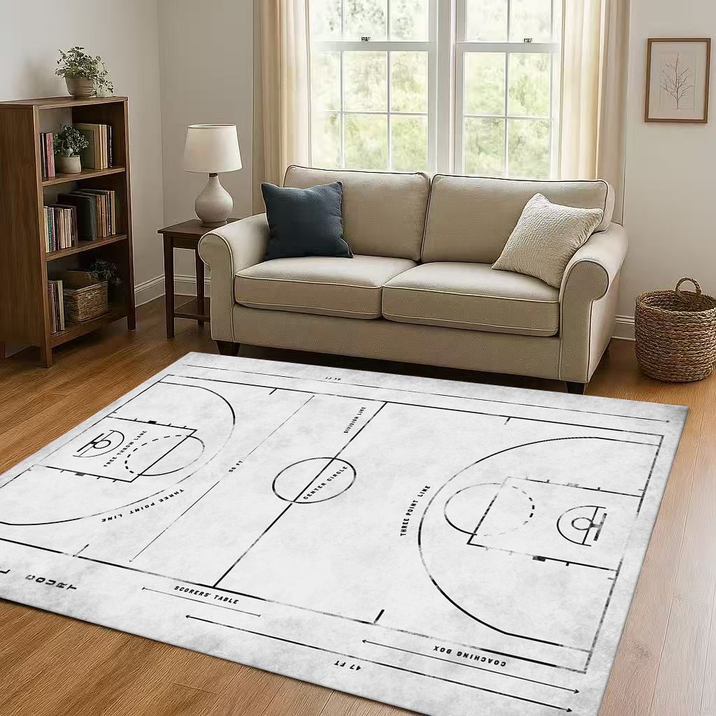 27 Style Basketball Court Art Living Room Non Slip Area Rug Soft Carpet for Bedroom Playroom Sofa,Easy Clean Home Decor Doormat
