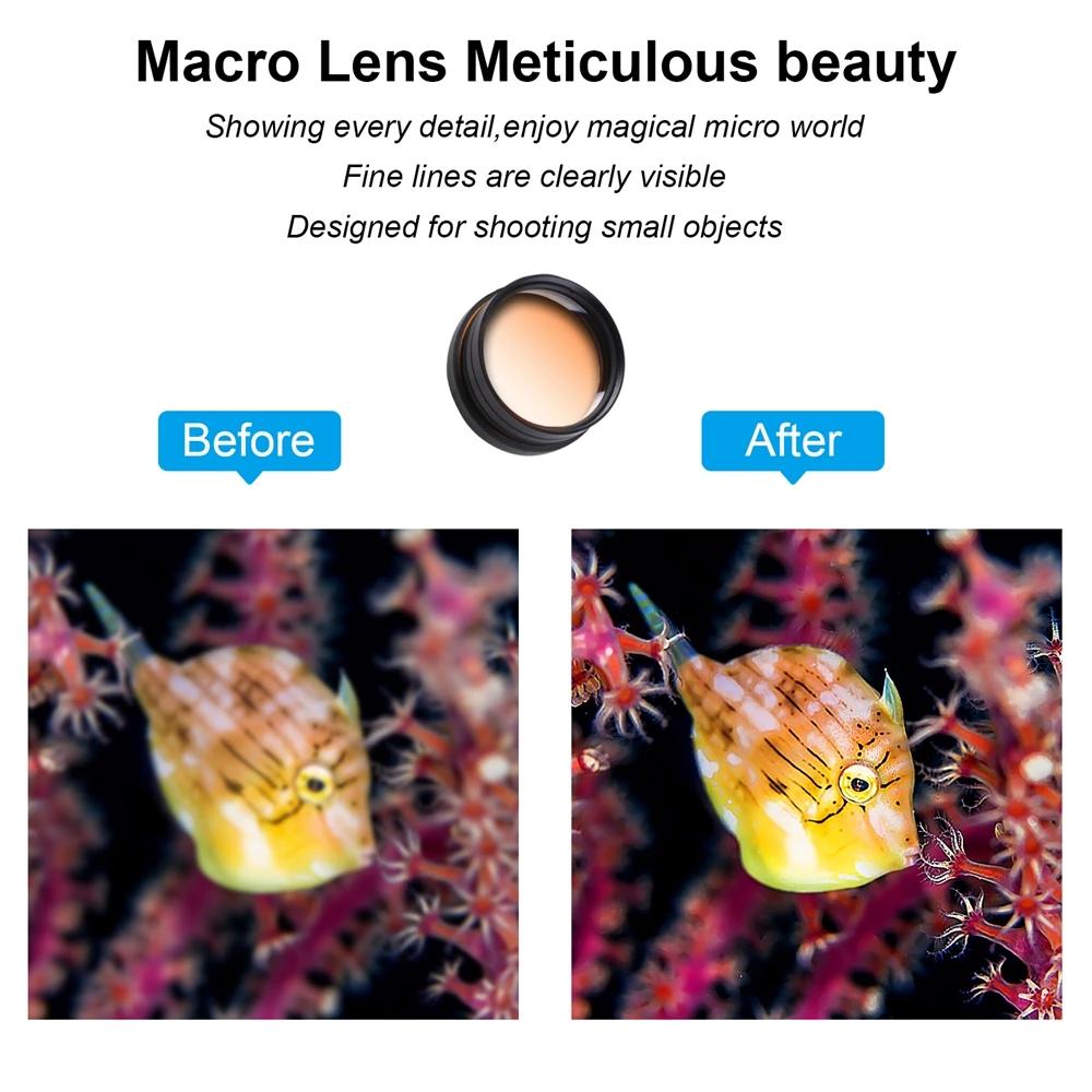 Soczewki do akwarium koralowego 52mm Filtr do akwarium słonowodnego Rafy koralowe Filtry do aparatu iPhone'a Makro Akwarium wodne
