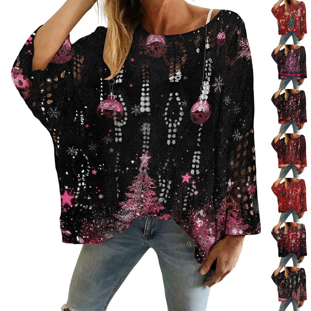 Women's Christmas Print Knitted Sweater Cardigan