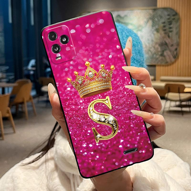 Crown Initial Letter Black Case For BLU View 5 Pro Protective Soft Silicone Shockproof Casing For BLU View 5 Pro Back Cover