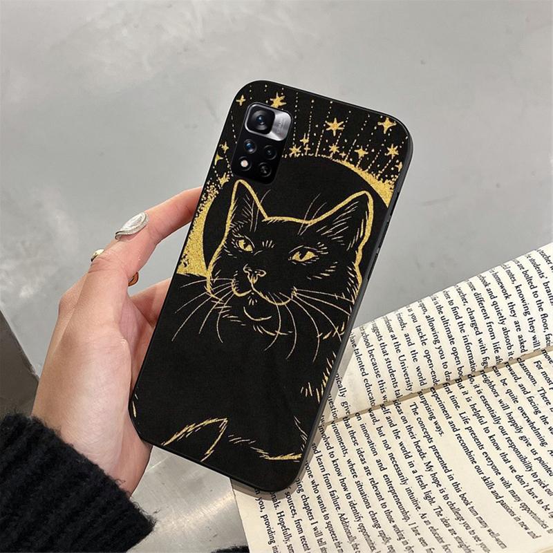 Witch Cat Art Phone Case for Xiaomi Redmi note 13 12 Pro 11S 11 10 Pro 10S 12S Redmi 10 13C 9C Funda