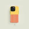 Luxury Clmj Bicolour Striped Yellow Pink Phone Case for iPhone 16 15 14 13 12 11 Pro Max Plus Magnetic Double-layer Cover