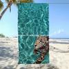 Leopard Under Turquoise Beach Towel Patterned Sunscreen And Windproof Suitable For Swimming Pool Camping Travel