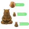 Meditation Cartoon Figure Hand Carved Wooden Small Animal Statue Desktop Mini Sculpture Decorative Handmade Ornament