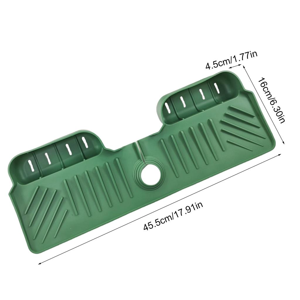 Mata silikonowa do zlewu kuchennego, łazienkowego, uchwyt na gąbkę do mycia naczyń, mata do suszenia naczyń, osłona przed zachlapaniem, regulowany otwór, tacka ociekowa