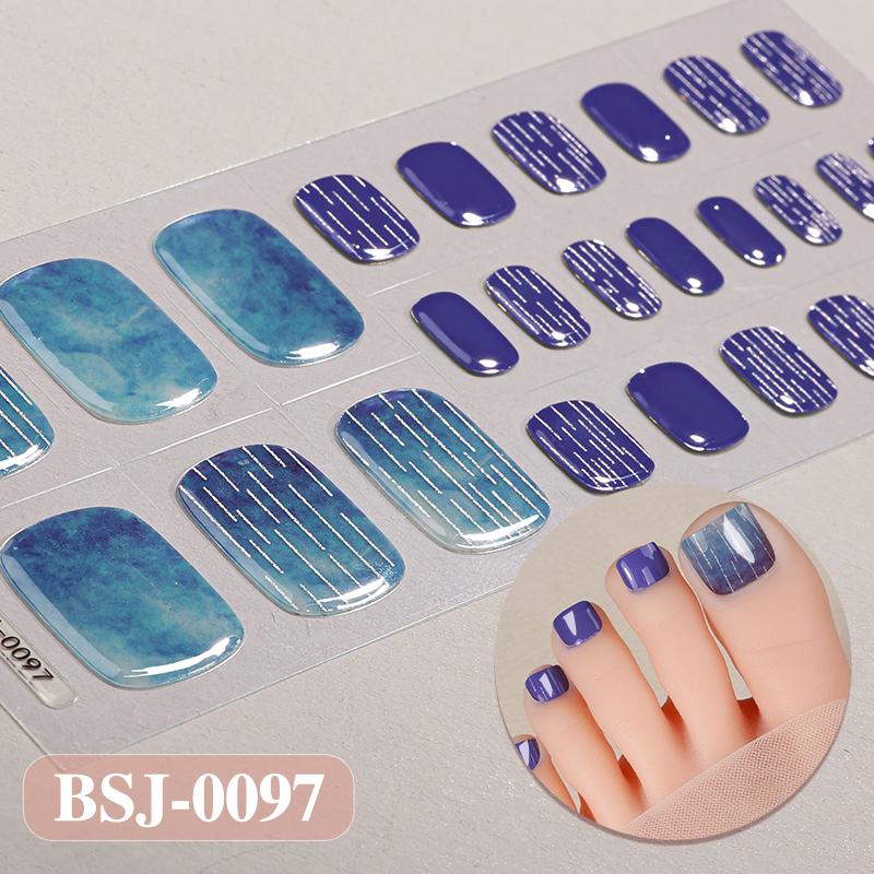 3D Waterproof Semi Cured UV Gel Toe Stickers for Nail Art-Luxurious Style Easy Apply