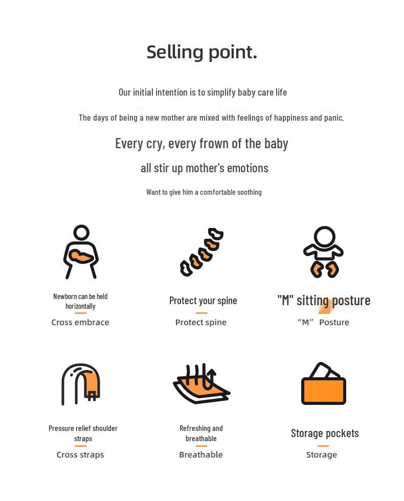 Breathable Newborn Baby Sling: Hands-Free Front Carrier for Summer
