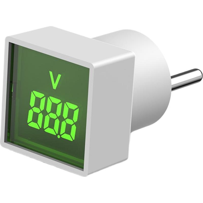 Mini EU Plug Digital Voltmeter AC Voltage Monitor with LED Digital Display Flame Retardant Plastic Plug-in Voltage Tester