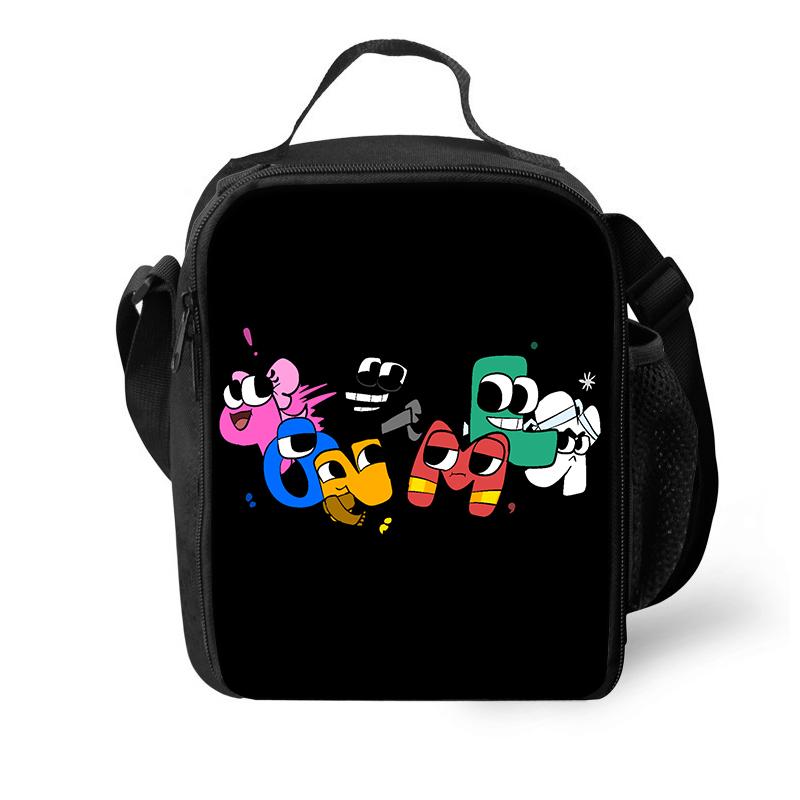 Borse Termiche per Pranzo Gioco Alphabet Lore Borsa Termica Contenitore per Pranzo Borsa Tote a Tenuta Scatola per Pranzo Borse per Conservazione Cibo