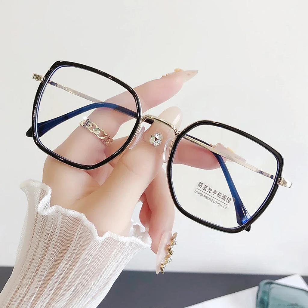 Unisex Square Glasses Women Men Blue Light Proof Glasses Large Frame Optical Spectacle Anti Blue Light Computer Glasses