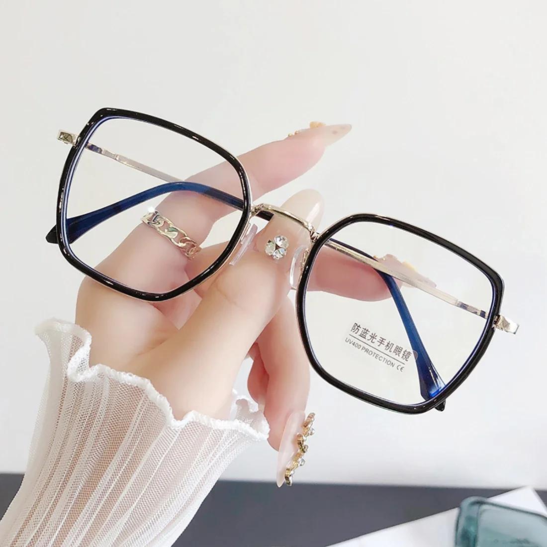 Unisex Square Glasses Women Men Blue Light Proof Glasses Large Frame Optical Spectacle Anti Blue Light Computer Glasses