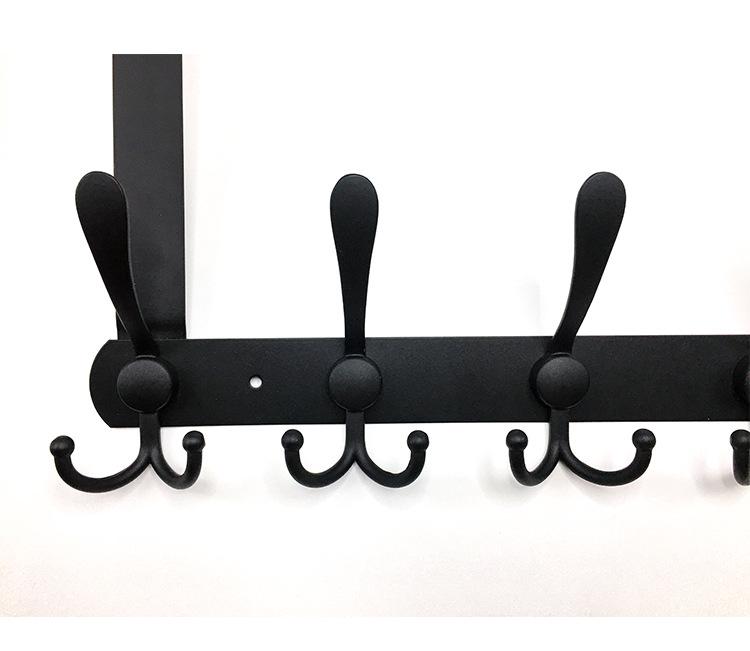 Wall-Mounted No-Punch Door Hook Rack for Bathroom & Bedroom - Clothes, Coats, Hats