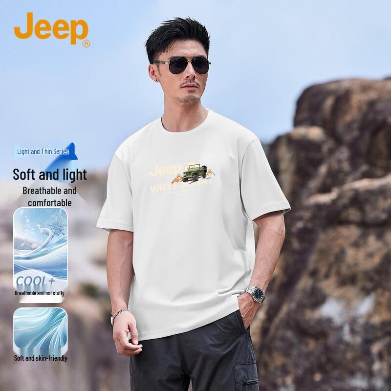 

Мужская летняя мягкая дышащая футболка JEEP с круглым вырезом XL