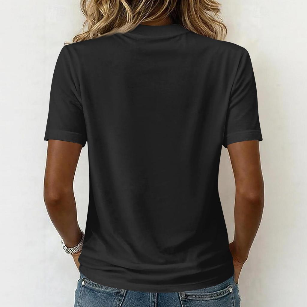 Women’s Casual V Neck Short Sleeve Pullover Top with 250th Anniversary Printed Graphic Lightweight Loose Fit T Shirt