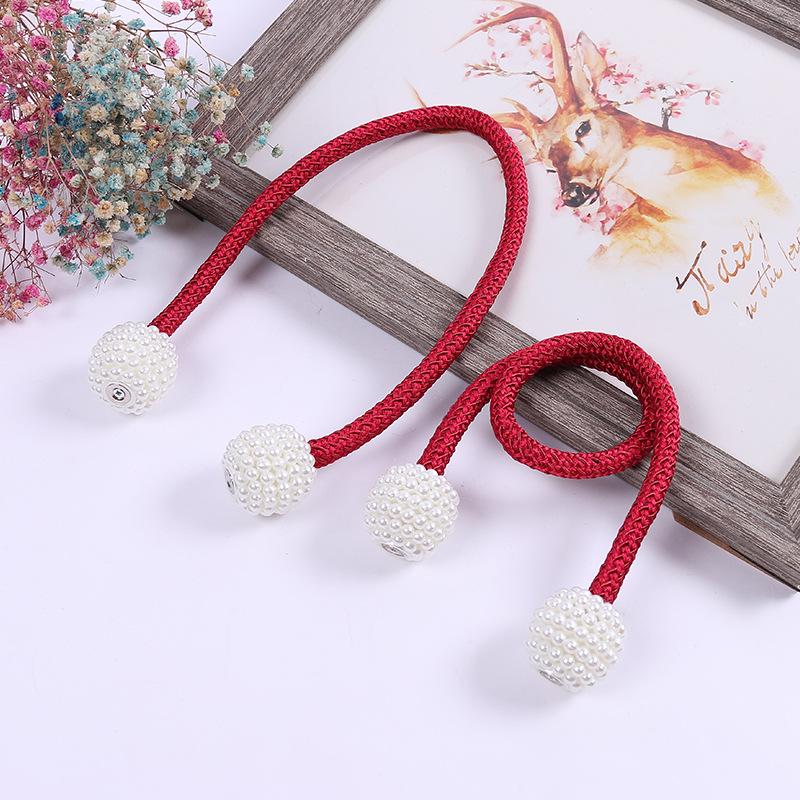 2026 Magnetic Curtain Tiebacks Braided Ball Buckle Punch Free Drapery Holdback Clips Tali Tirai Magnetik