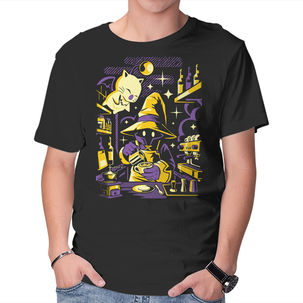 Unisex Crew Neck T-Shirt Mage Latte Graphic Short Sleeve Casual Tee XXXXL