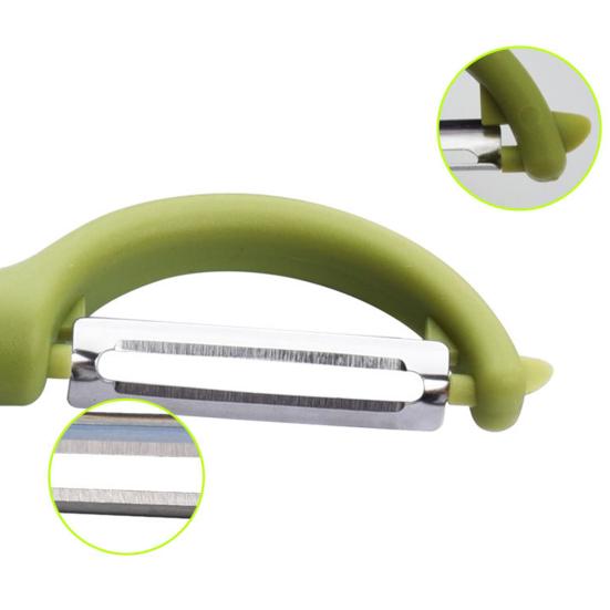 Non-slip Round Handle Comfortable Grip Fruit Peeler Easy to Clean Matte Surface Multi-functional Stainless Steel Sharp Blade Vegetable Peeler for Home