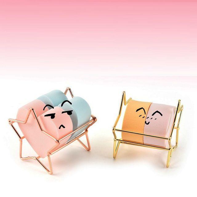 Miumi - Alloy Star Makeup Sponge Holder Rose Gold