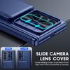 Galaxy Z Fold 7 Wallet Case with RFID Blocking Card Slot Sliding Camera Cover and Hinge Protection-Blue