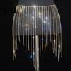 Glittering Tassel Belly Belt Rhinestone Waist Chain for Women, Sparkly Sexy Dance Body Skirt-Style Accessory Dancing Hip Accessory, Elastic