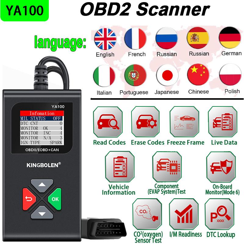 Automatic Scanner For Car Clearing Fault Code Reader OBD2 Check Engine Battery Tester Diagnostic Instrument Multi Languages