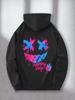 New Trendy Letter Pattern Design, Kangaroo Pocket Fashion Pattern, Front and Back Print Men's Comf