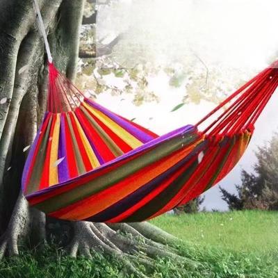 Outdoor Supplies Einzel verdickte Leinwand Hängematte Camping Schaukel Net Bett Anti-Flip Streifen Segelflugzeug