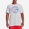 Under Armour Printed Crew Neck Pullover Short Sleeve T-Shirt Men Tops White 1376274-100