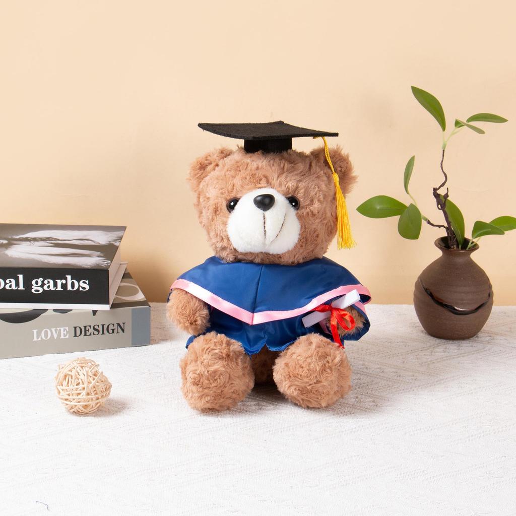 Graduation Teddy Bear In Doctor's Gown with School Emblem - Perfect for Graduation Gifts
