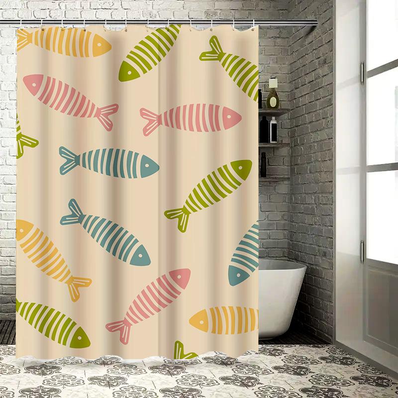 Colorful Fish Shower Curtain Waterproof Fabric Home Decor Bathroom Decoration Multicolored 180x180cm (Item #62345)**
