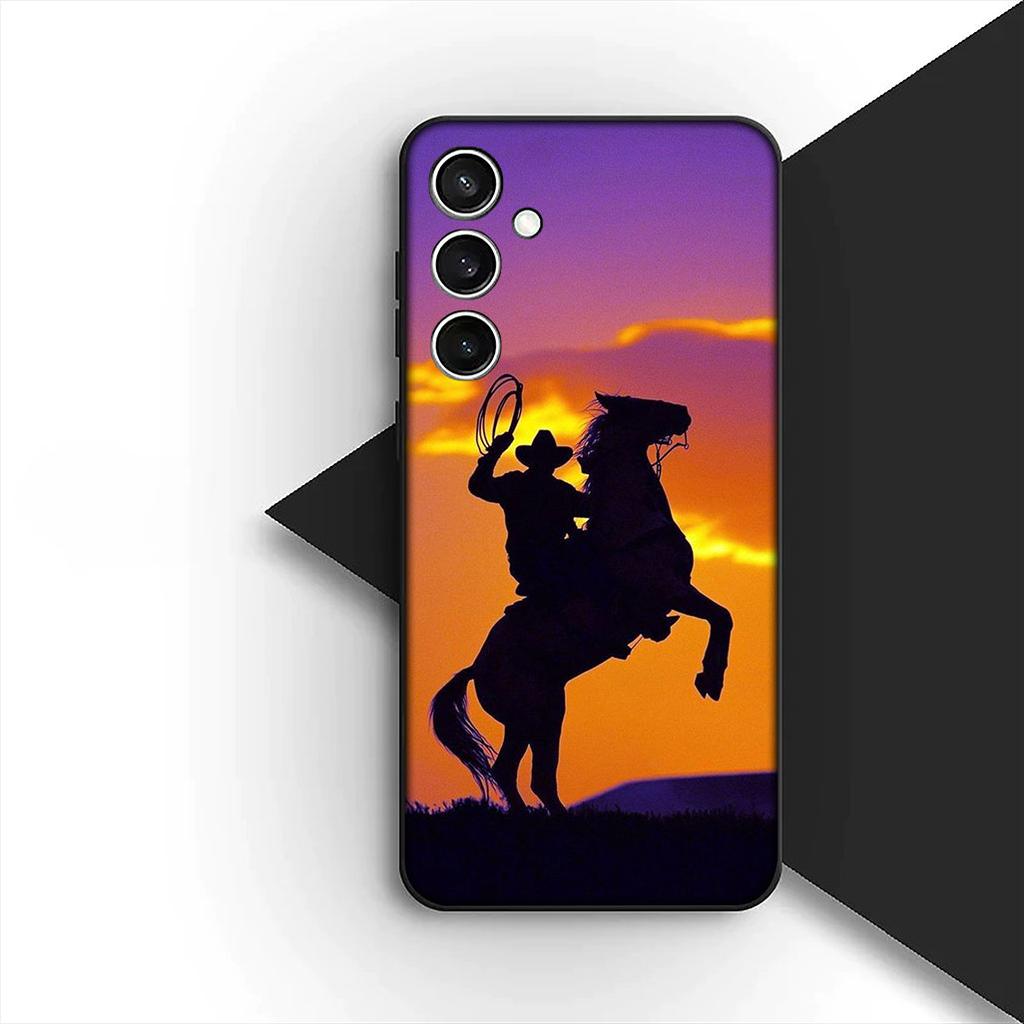 Protective Cover for Motorola Moto G86 G57 E14 E15 G14 G34 G67 G84 G24 A54 G15 Power E22 Casing Phone Case Riding Horse Sunset
