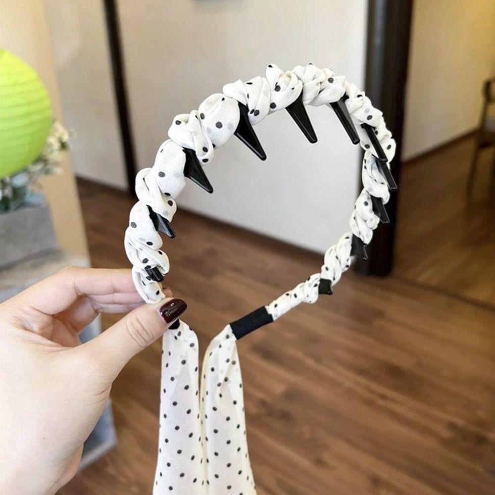 Elegant Dot Ribbon Headband Anti -Slip Hair Tie Fashion Hair Accessories  for Women Girls