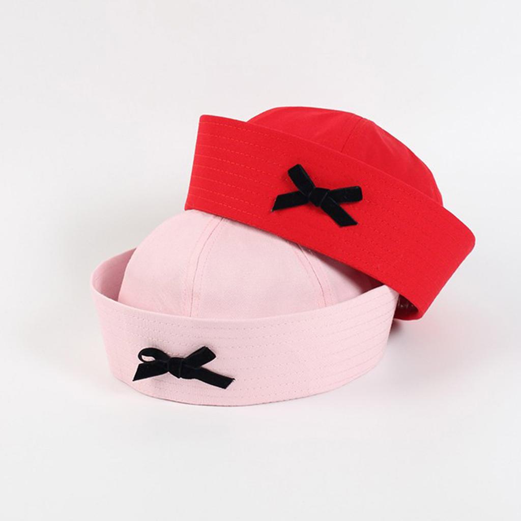 JK Uniform Beret Hat for Women Breathable Sailor Hat Popular Girl Bowknot Domed Hat Subculture Roleplaying Headwear