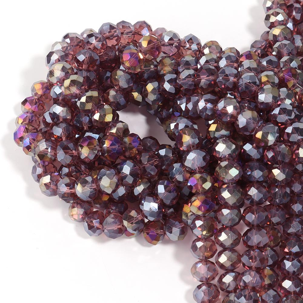 3/4/6/8/10mm Multicolor Crystal Glass Faceted Beads Rondelle Spacer Flat Abacus Bead For Jewelry Making DIY Necklace Accessories