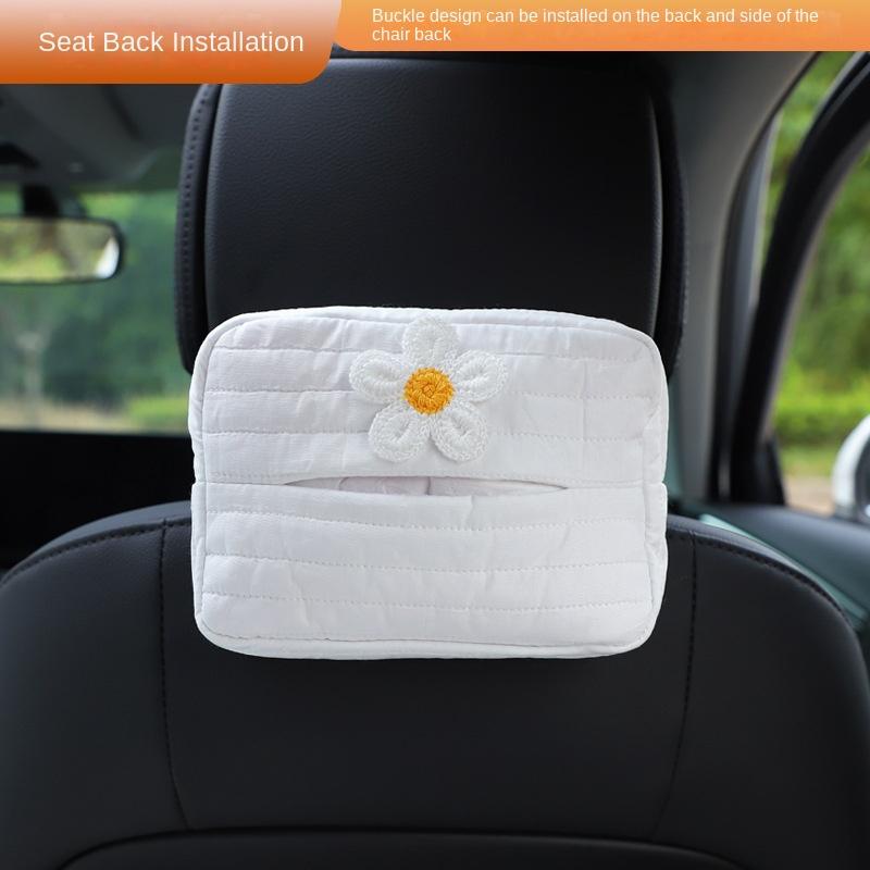 Cartoon cloth car tissue box Car seat back hanging paper box multi-functional car interior supplies