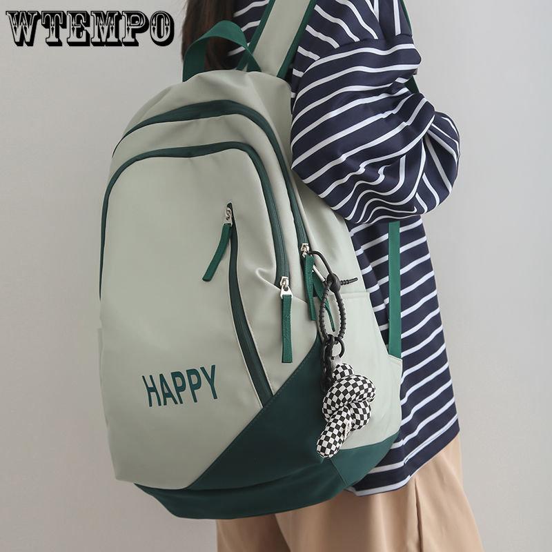 

Водонепроницаемый нейлон Женский школьный рюкзак Большой сплошной цвет Девочки Дорожная сумка Колледж Школьная сумка Женский ноутбук BackPack Mochilas